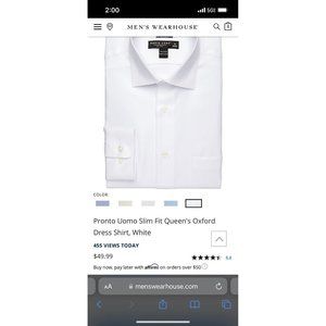 Mens Long Sleeve Dress Shirt. Size 15 1/2 32/33